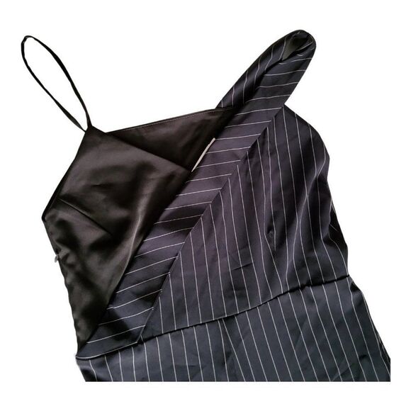 Asymmetrical Pinstripe Jumpsuit Size Small - Picture 2 of 7